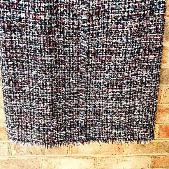 NWT Talbots Black Multi Fringed Festive Tweed Sleeveless Sheath Dress - Picture 11 of 16